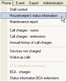 Housekeeper status info1