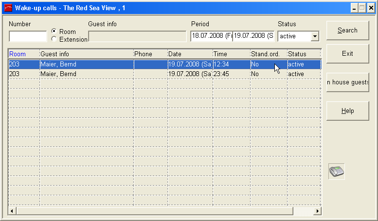 Housekeeper status info3